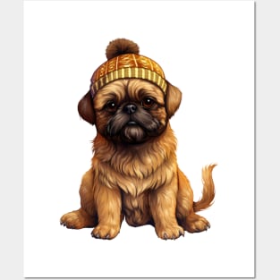 Winter Brussels Griffon Dog Posters and Art